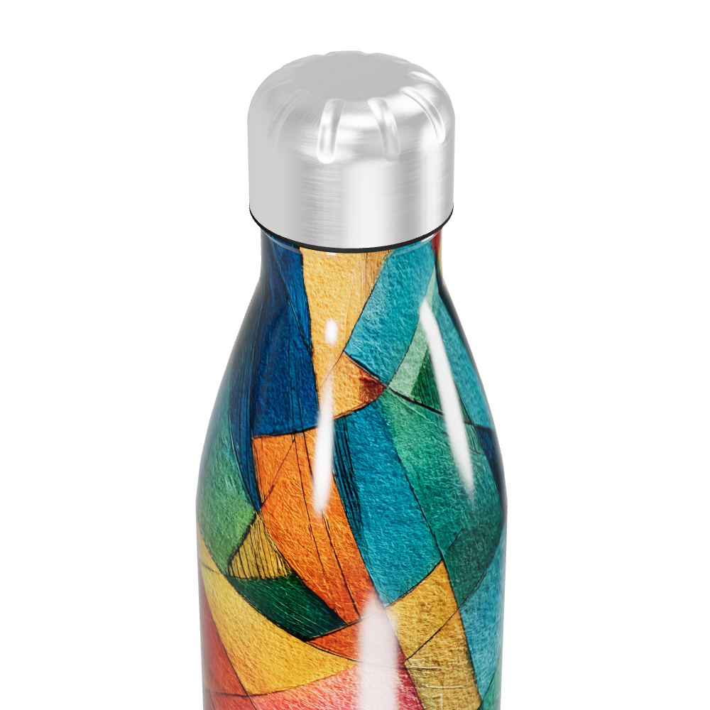 Garrafa Inox Estampa Colorida Geométrica