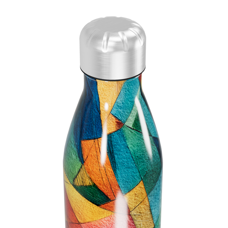 Garrafa Inox Estampa Colorida Geométrica