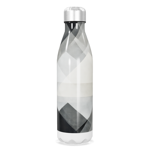 Garrafa Inox - Estampa Geométrica Preto e Branco