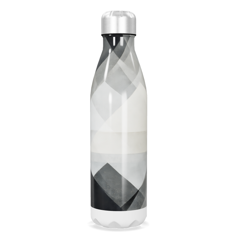 Garrafa Inox - Estampa Geométrica Preto e Branco
