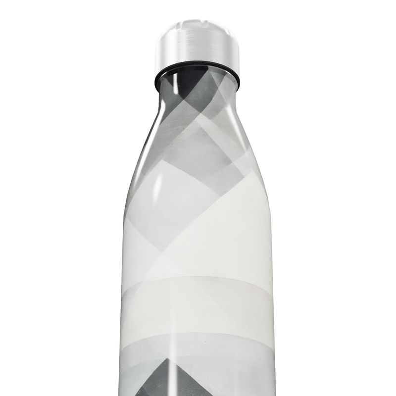 Garrafa Inox - Estampa Geométrica Preto e Branco