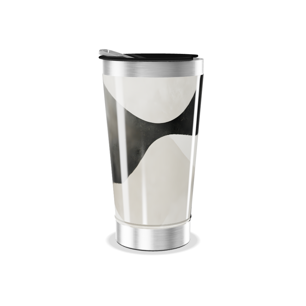 Copo Térmico - Preto e Branco Abstrato