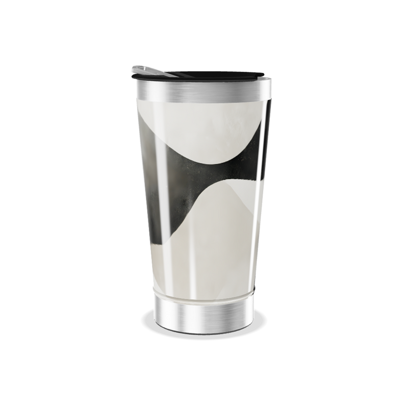Copo Térmico - Preto e Branco Abstrato