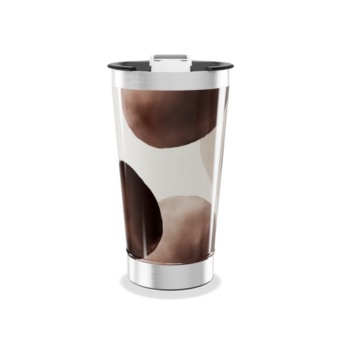 Copo Térmico - Estampa Abstrata Marrom