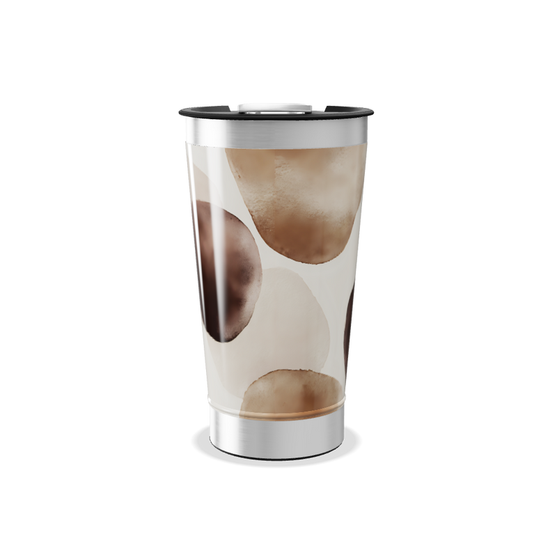 Copo Térmico - Estampa Abstrata Marrom