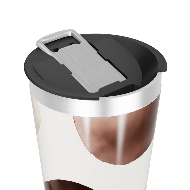 Copo Térmico - Estampa Abstrata Marrom