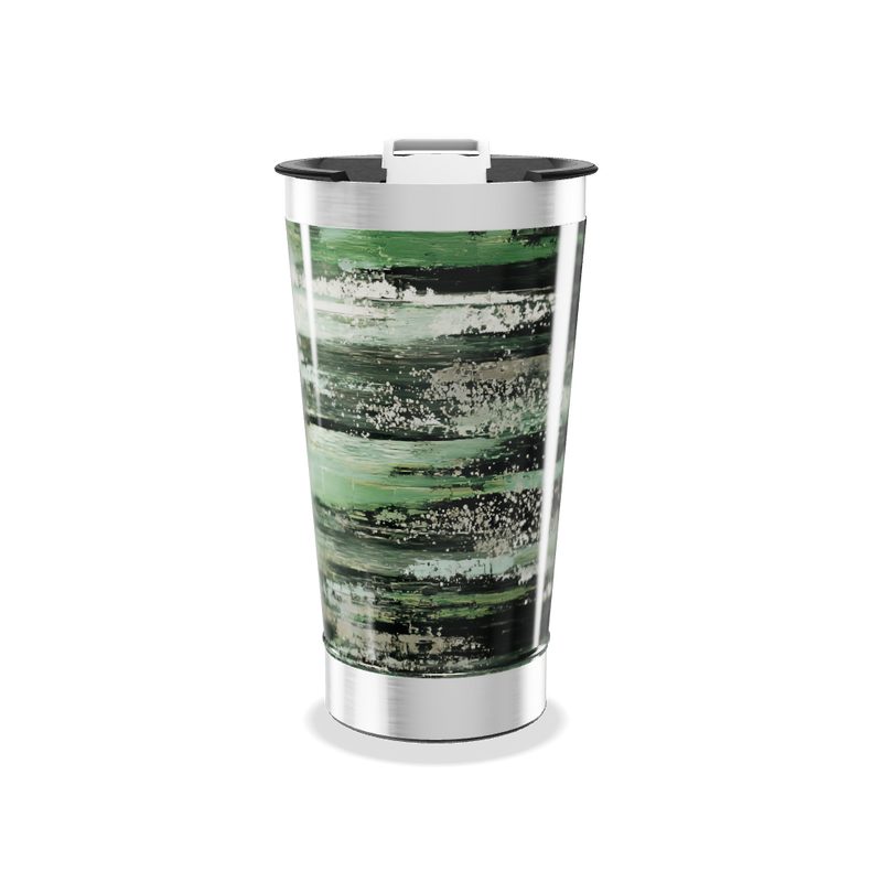 Copo Térmico - Verde com Estampa Artística