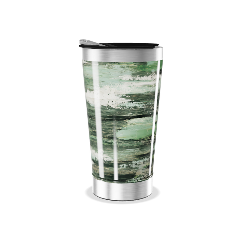 Copo Térmico - Verde com Estampa Artística