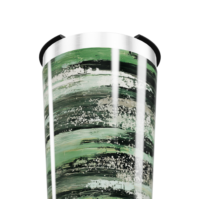 Copo Térmico - Verde com Estampa Artística