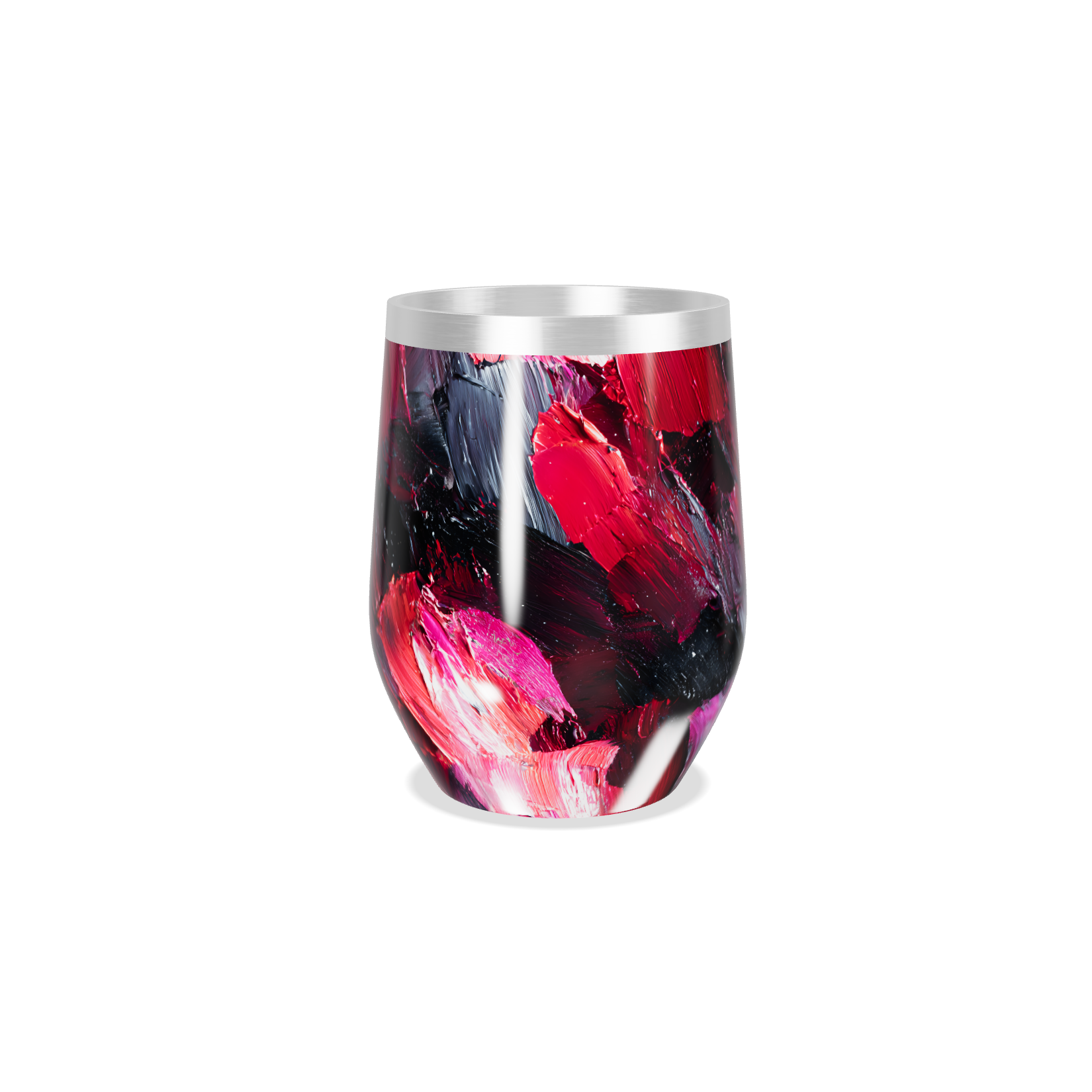 Copo Térmico Slim - Estampa Abstrata Vermelha