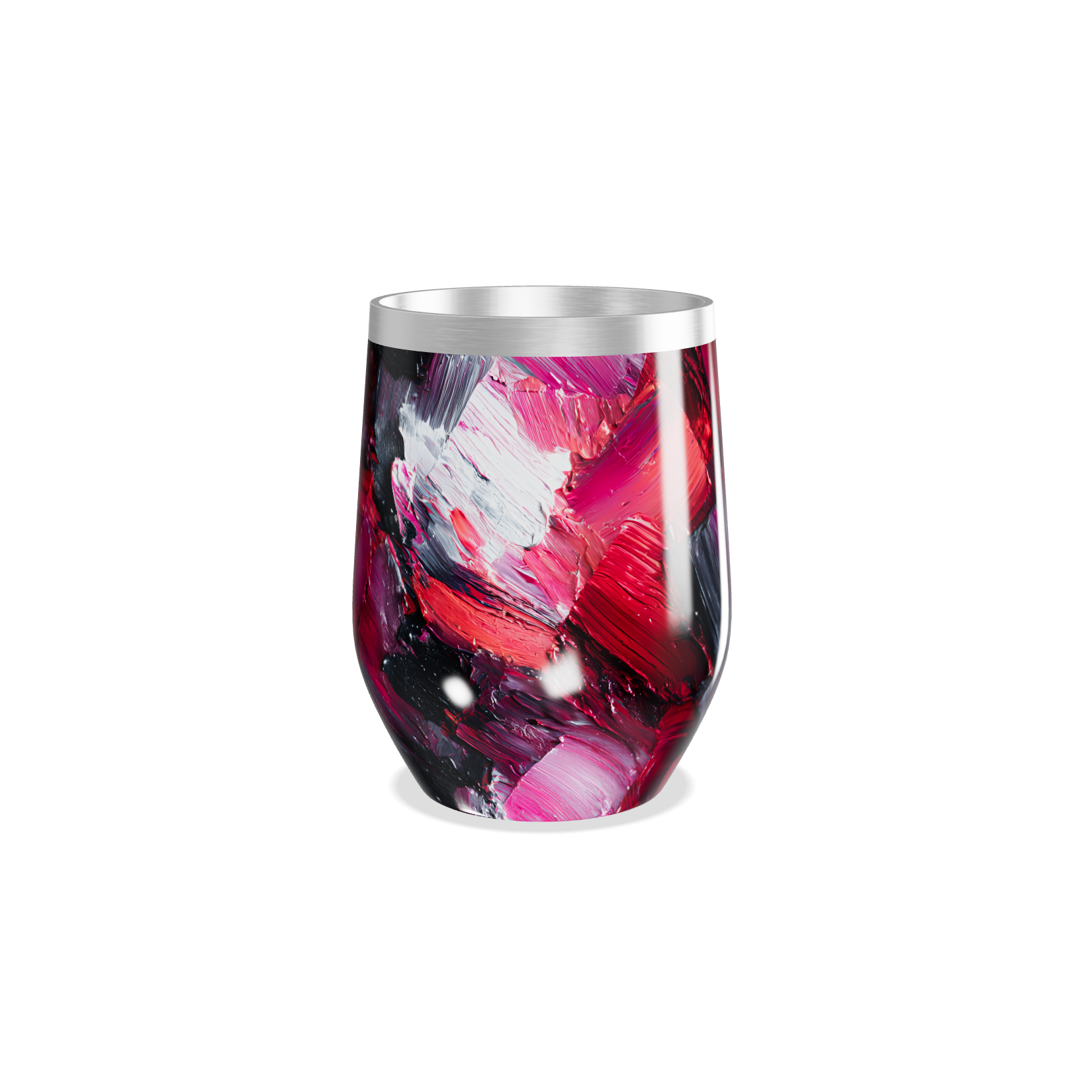 Copo Térmico Slim - Estampa Abstrata Vermelha