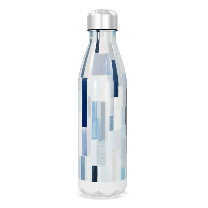 Garrafa Inox - Estampa Geométrica Azul