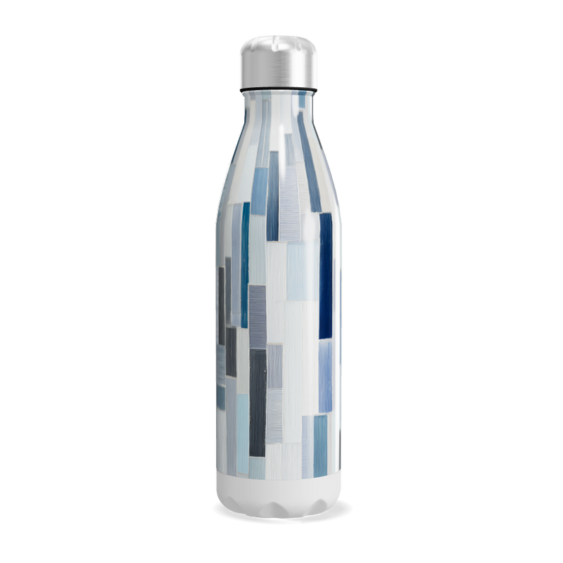 Garrafa Inox - Estampa Geométrica Azul