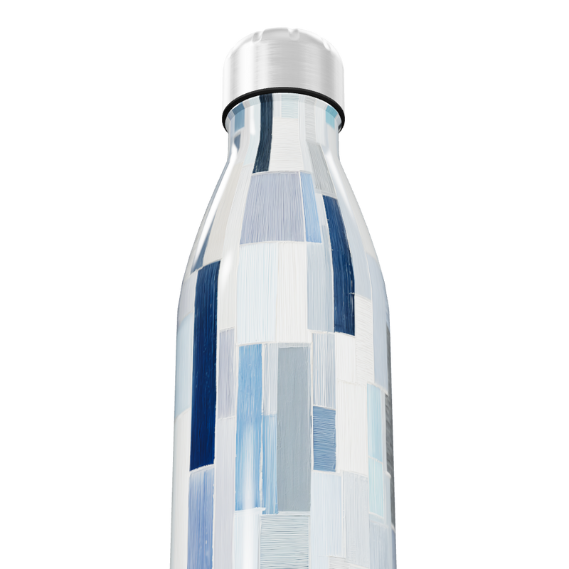 Garrafa Inox - Estampa Geométrica Azul