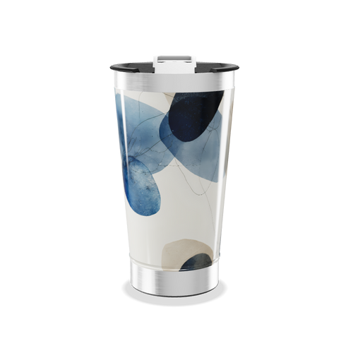 Copo Térmico - Estampa Azul Abstrata