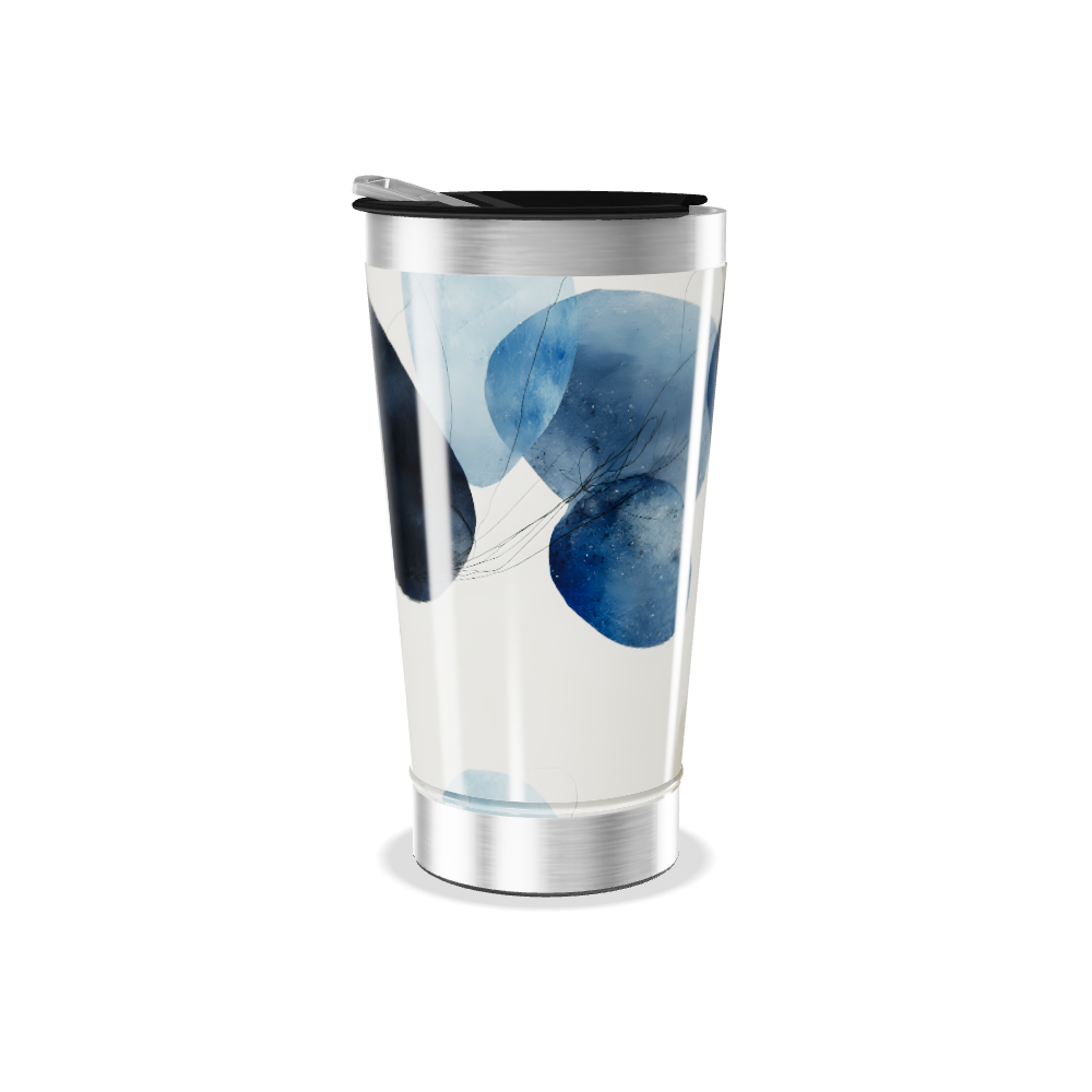 Copo Térmico - Estampa Azul Abstrata