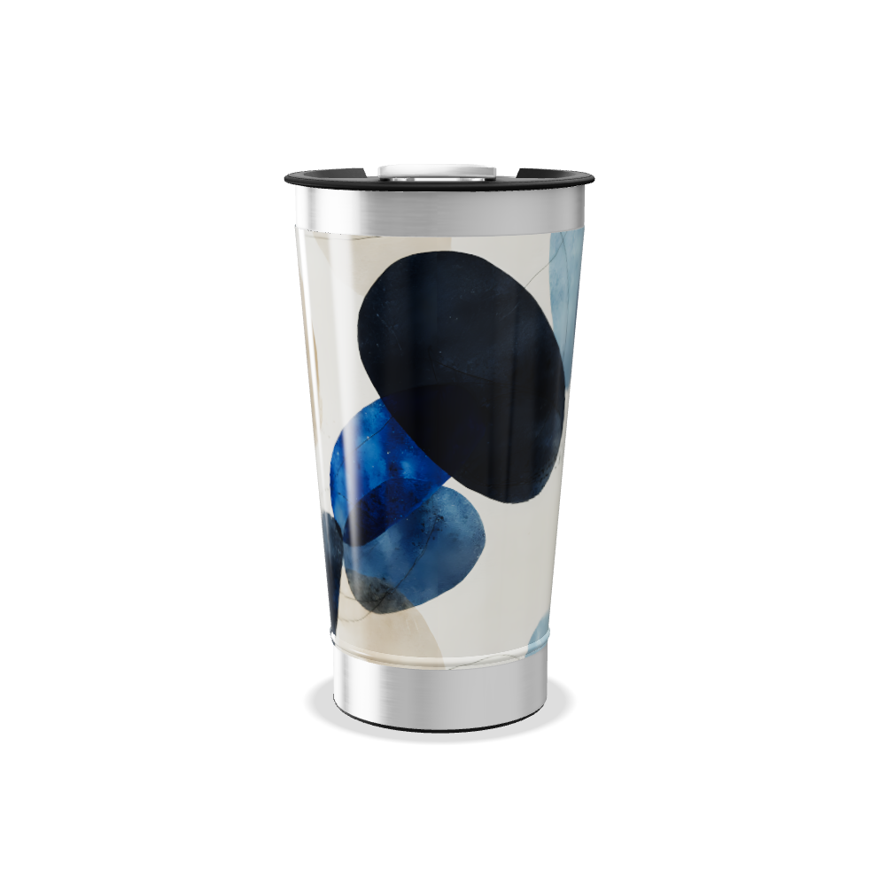 Copo Térmico - Estampa Azul Abstrata