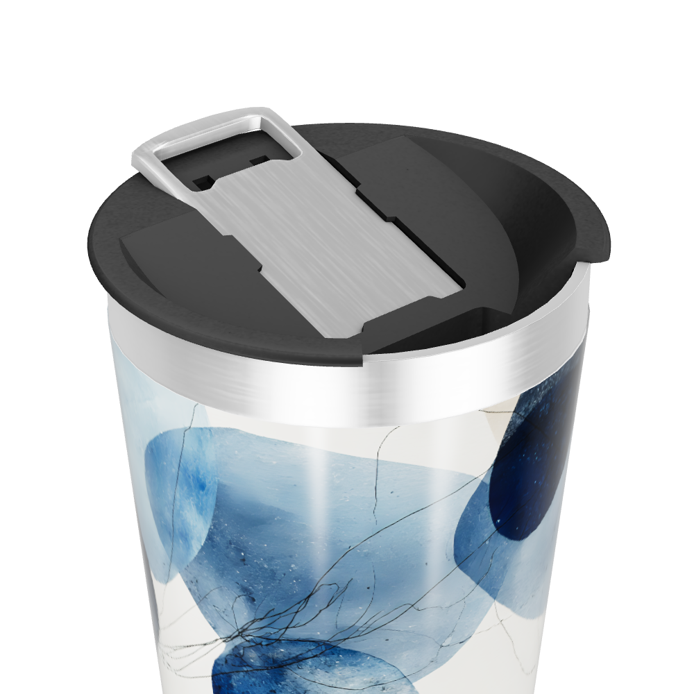 Copo Térmico - Estampa Azul Abstrata