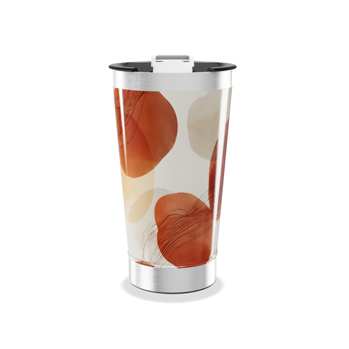 Copo Térmico - Estampa Abstrata Laranja
