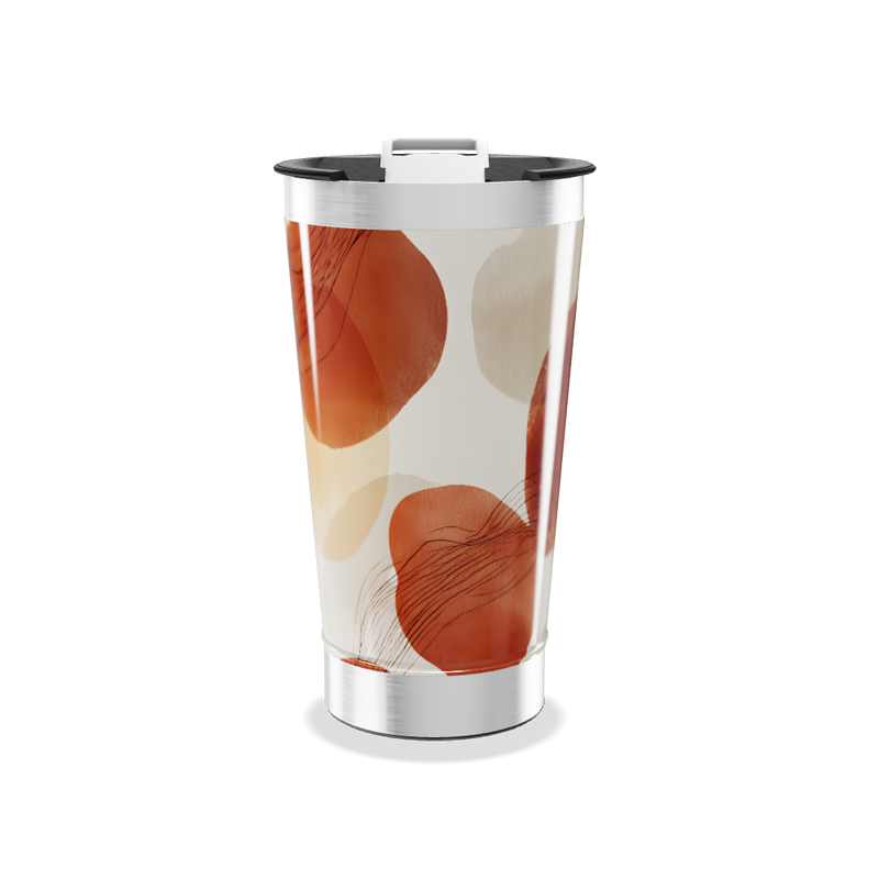 Copo Térmico - Estampa Abstrata Laranja