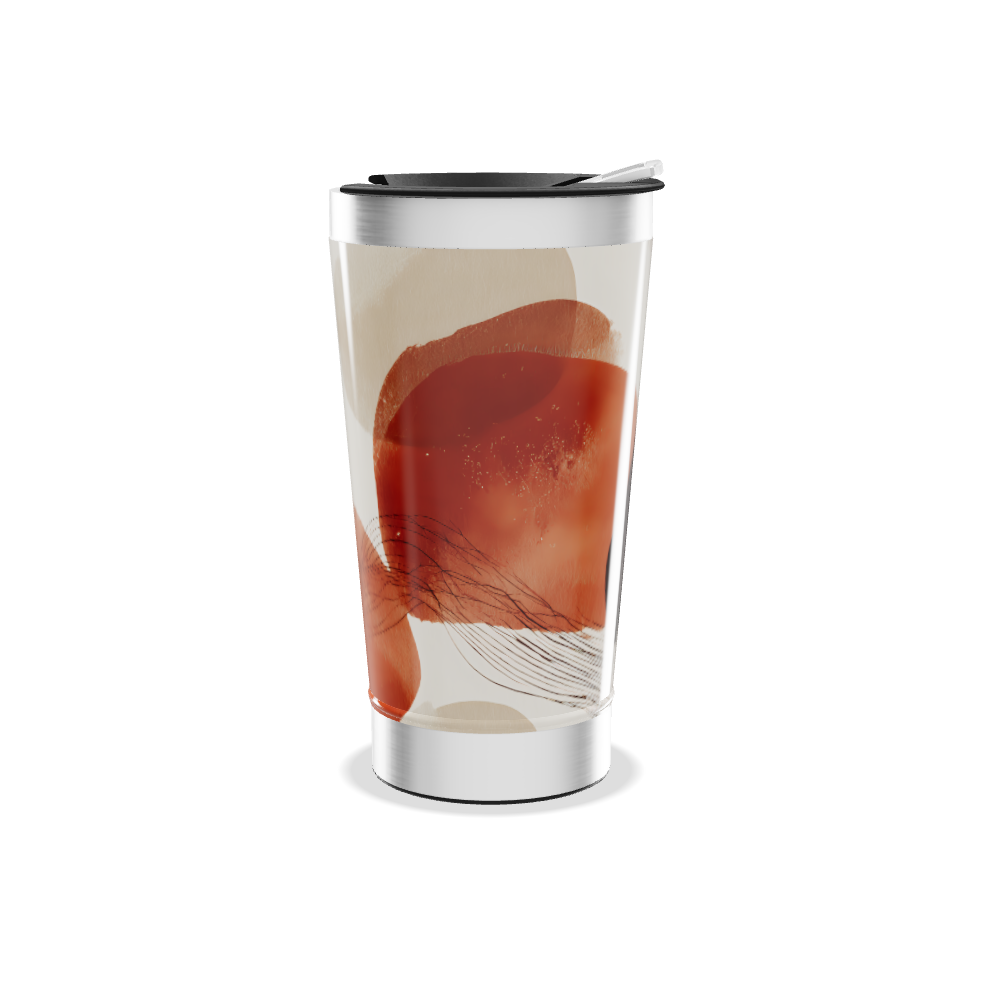 Copo Térmico - Estampa Abstrata Laranja