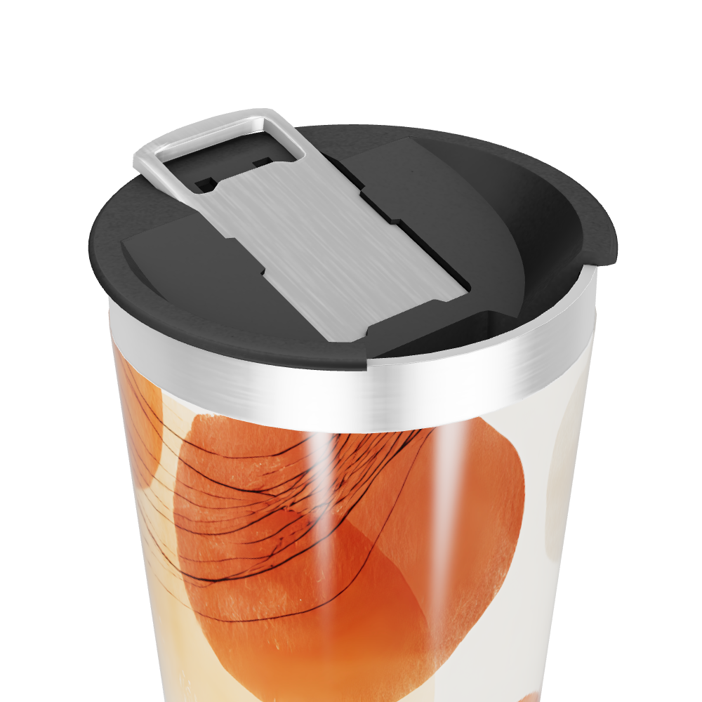 Copo Térmico - Estampa Abstrata Laranja