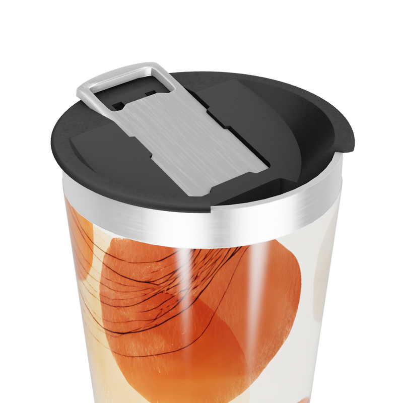 Copo Térmico - Estampa Abstrata Laranja