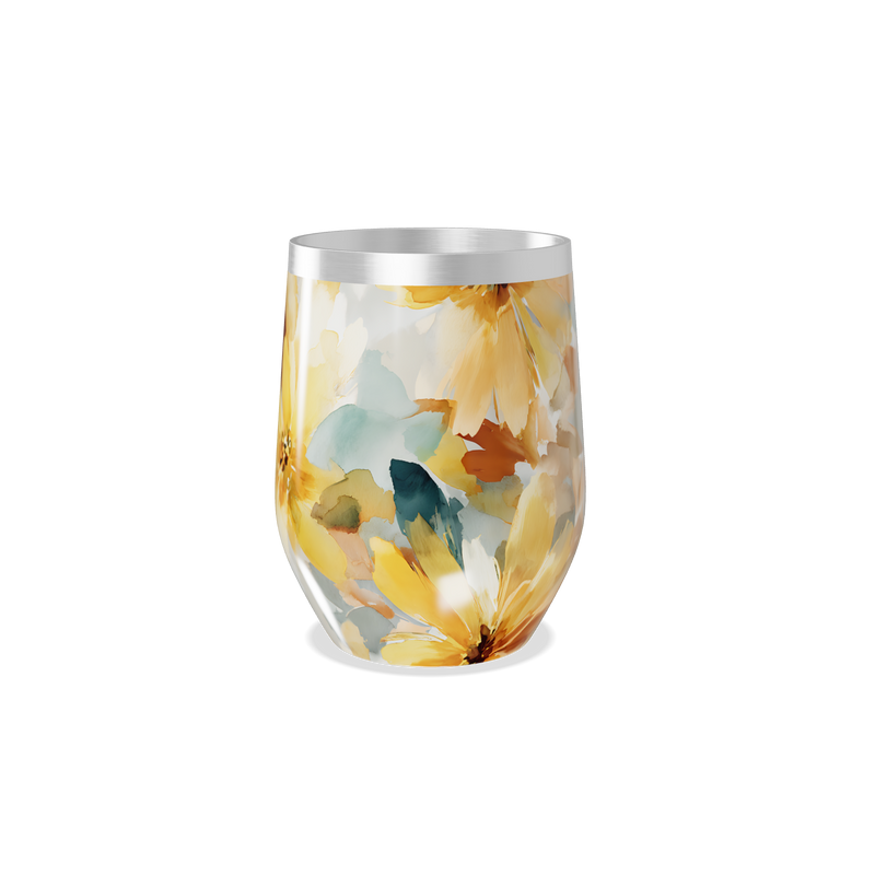 Copo Térmico Slim - Floral Colorido Aço Inox