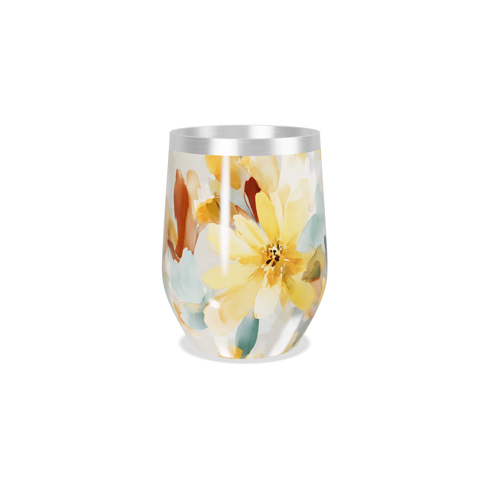 Copo Térmico Slim - Floral Colorido Aço Inox