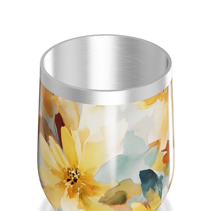 Copo Térmico Slim - Floral Colorido Aço Inox