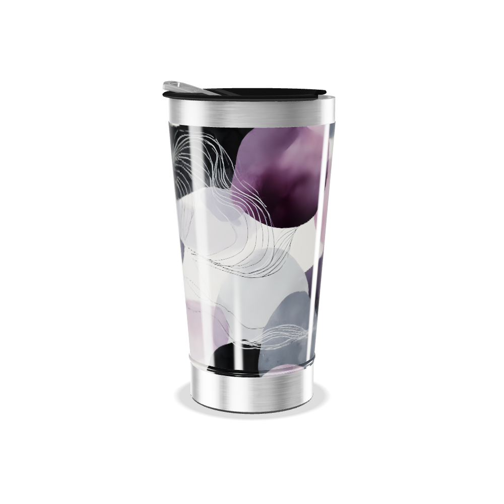 Copo Térmico - Estampa Roxa Abstrata