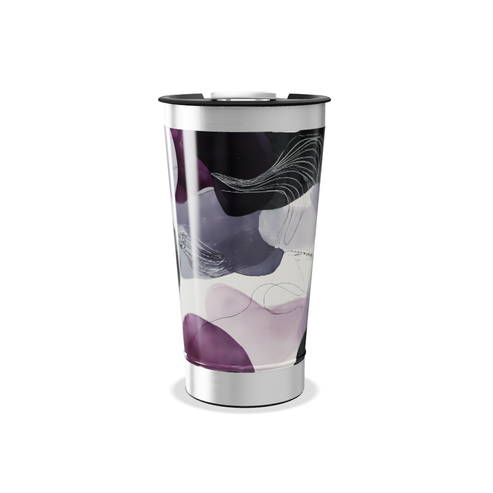 Copo Térmico - Estampa Roxa Abstrata