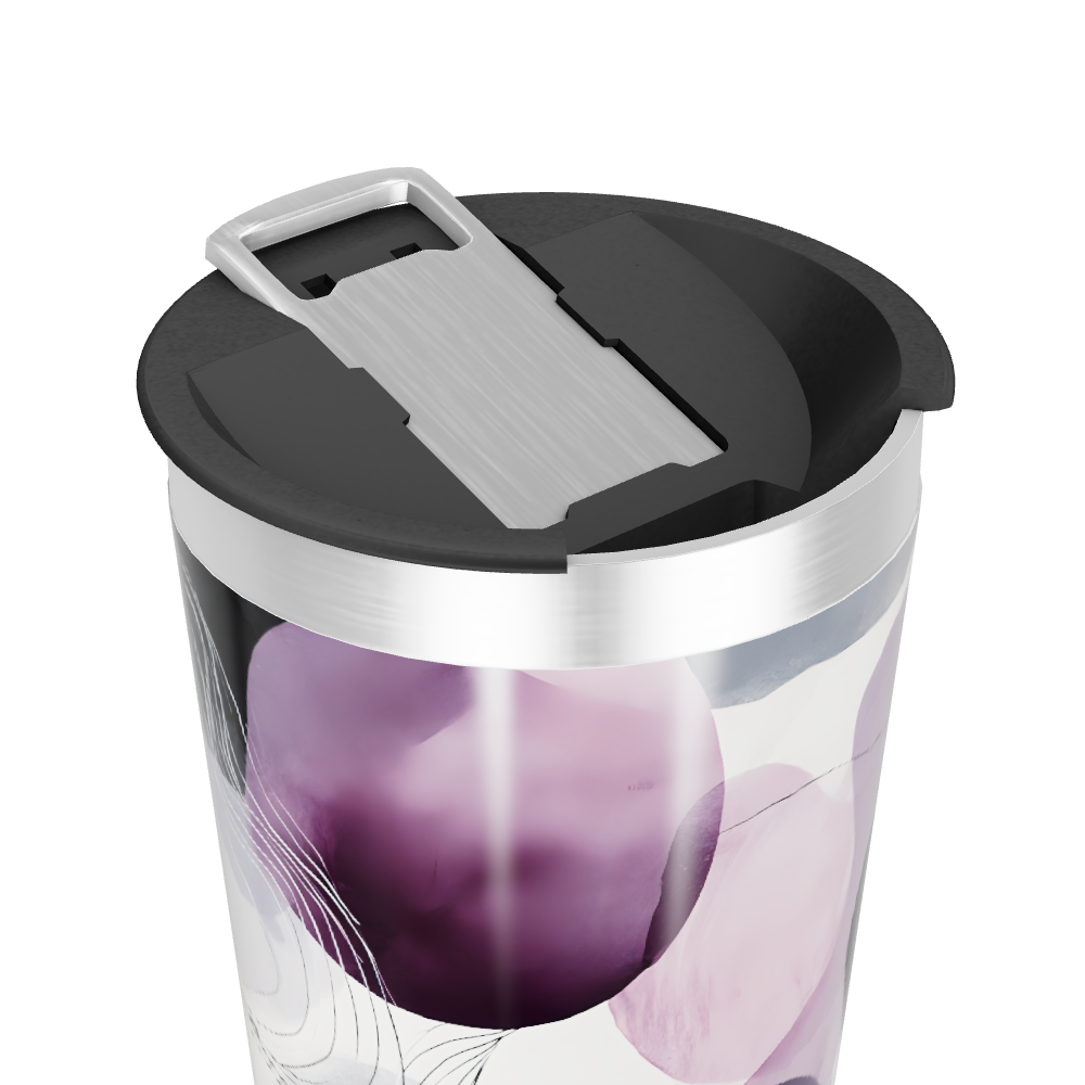 Copo Térmico - Estampa Roxa Abstrata