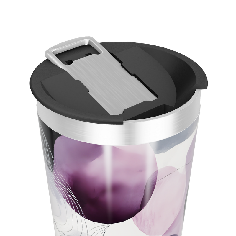 Copo Térmico - Estampa Roxa Abstrata