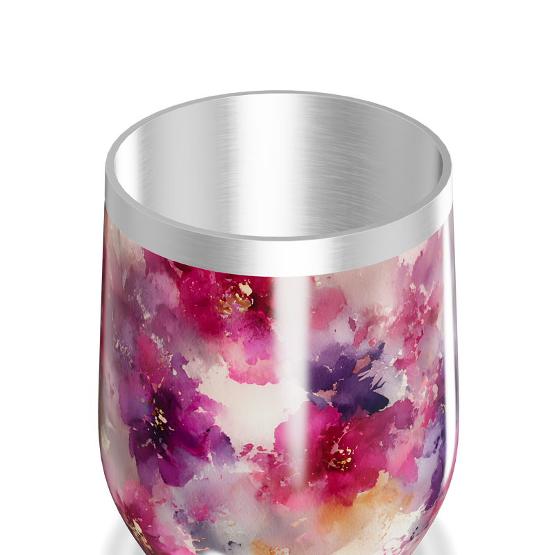 Copo Térmico Slim - Floral Colorido Aço Inox