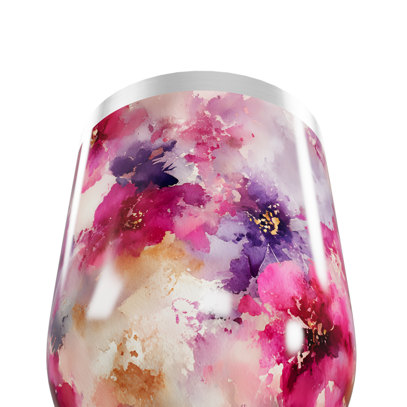 Copo Térmico Slim - Floral Colorido Aço Inox