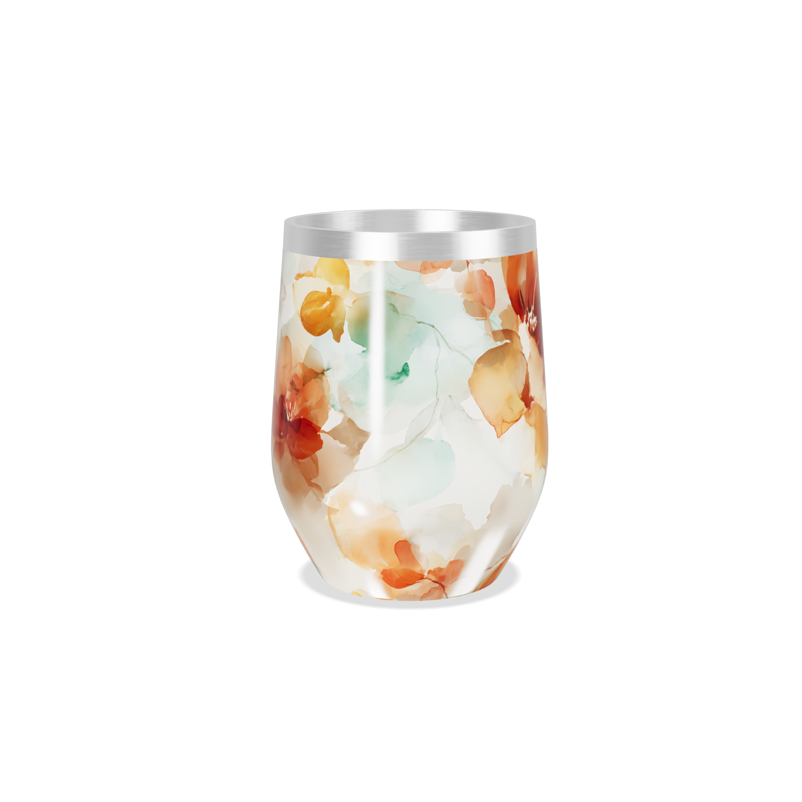 Copo Térmico Slim - Floral Colorido Aço Inox