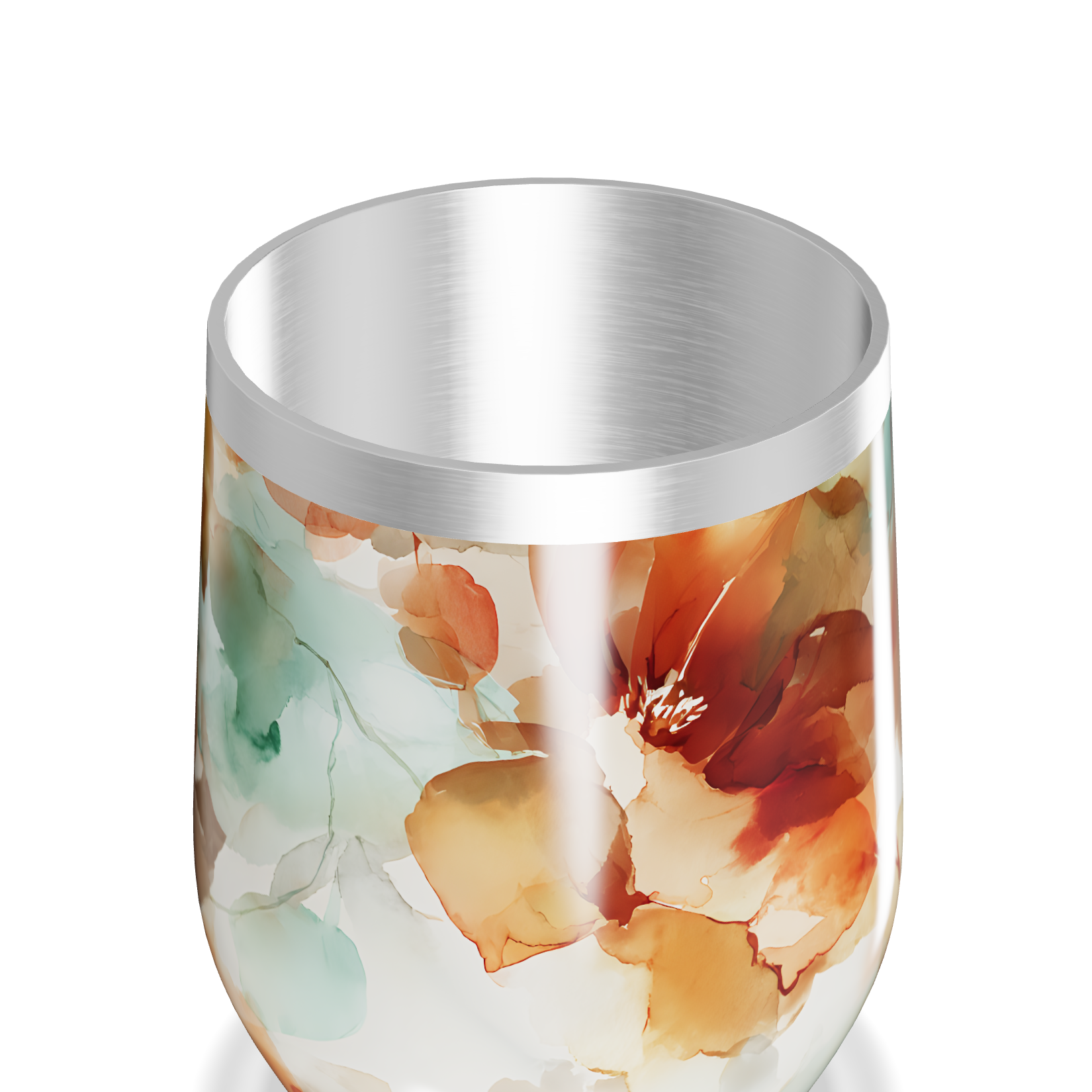 Copo Térmico Slim - Floral Colorido Aço Inox