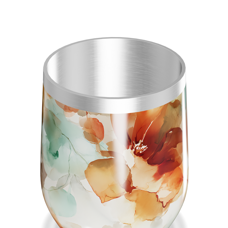 Copo Térmico Slim - Floral Colorido Aço Inox