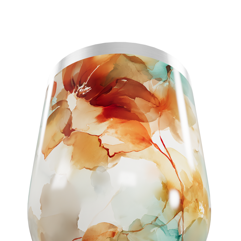 Copo Térmico Slim - Floral Colorido Aço Inox