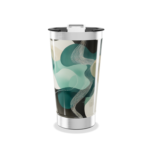 Copo Térmico - Estampa Abstrata Azul