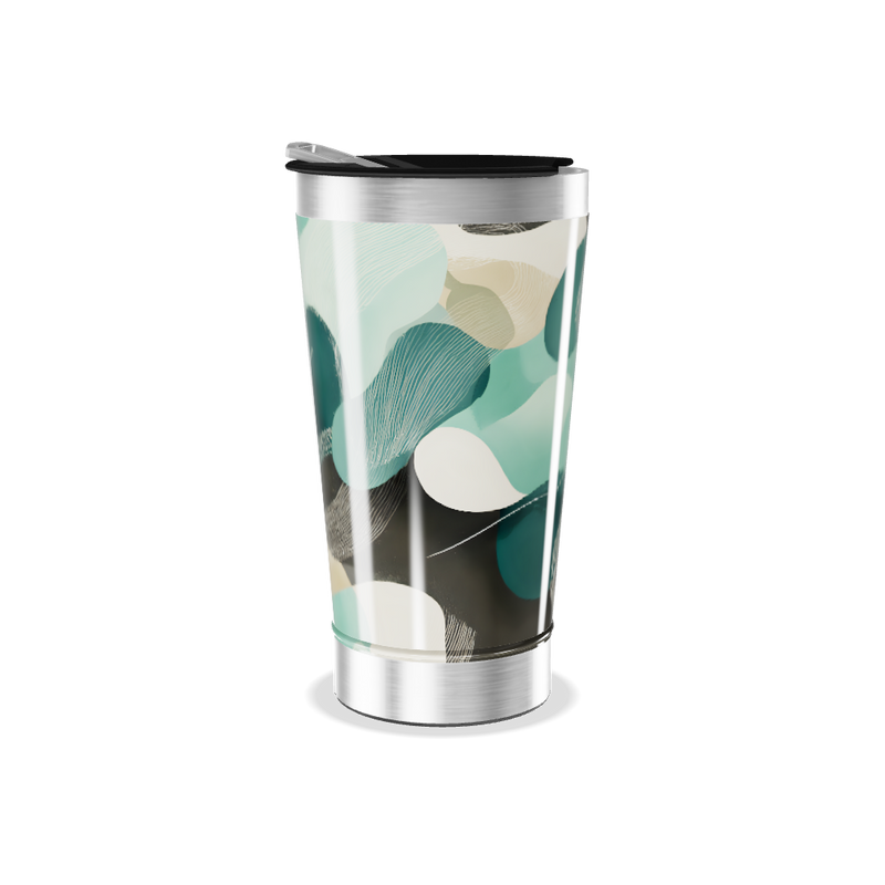 Copo Térmico - Estampa Abstrata Azul