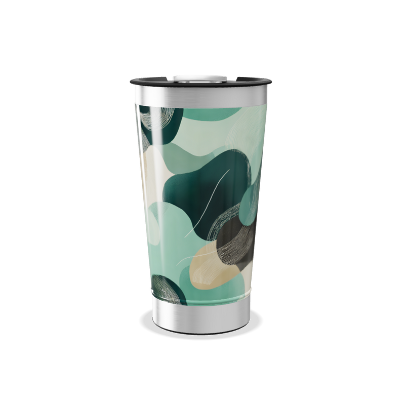 Copo Térmico - Estampa Abstrata Azul