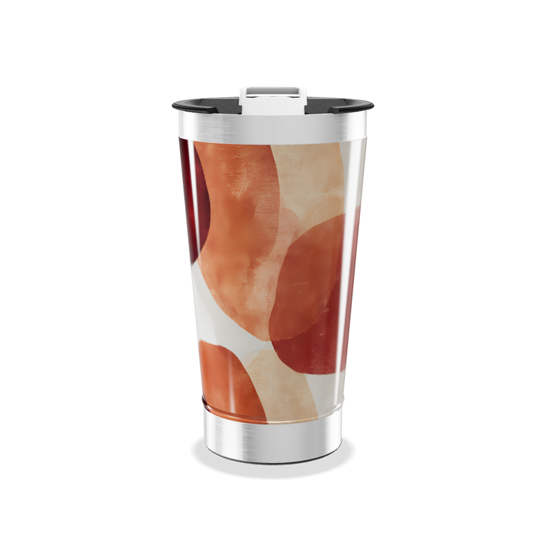 Copo Térmico - Estampa Abstrata Laranja