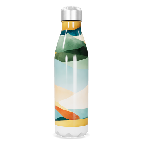 Garrafa Inox - Colorida com Design Abstrato