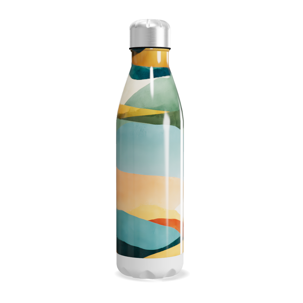 Garrafa Inox - Colorida com Design Abstrato