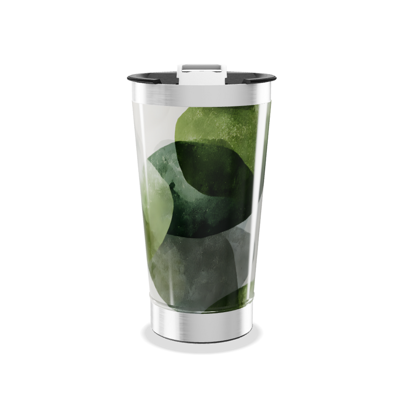 Copo Térmico - Folhas Verdes Aço Inox