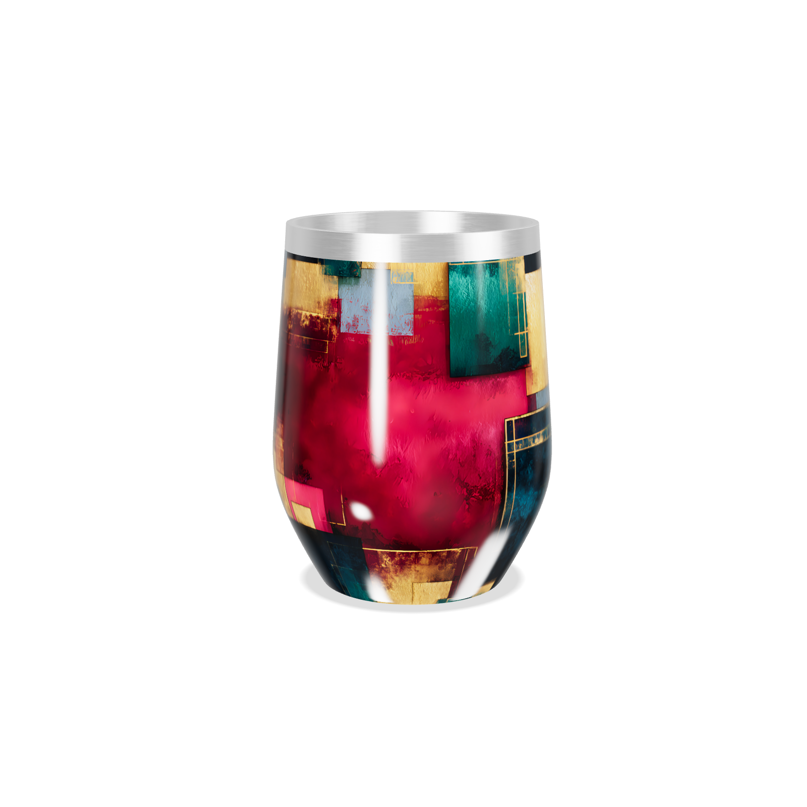 Copo Térmico Slim - Estampa Geométrica Colorida