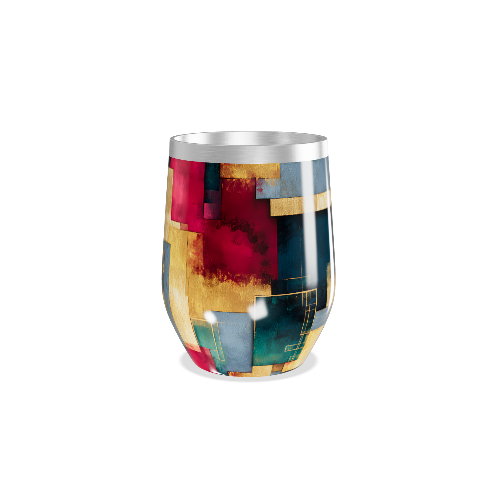 Copo Térmico Slim - Estampa Geométrica Colorida