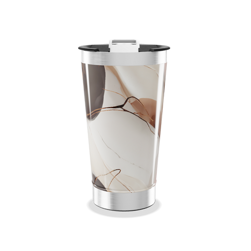 Copo Térmico - Mármore Branco e Marrom